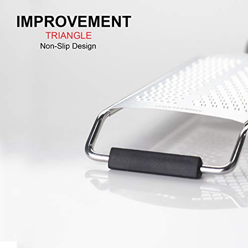 2 In 1 Zester Grater, 18/8 Stainless Steel Ergonomic Tpe Plastic Handle For Cheese Lemon Ginger Potato With Plastic Cover #TOP1
