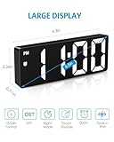 (Versão atualizada) Relógio despertador digital, Relógio LED para quarto, Relógio eletrônico de mesa com visor de temperatura, brilho ajustável, controle de voz, visor 12/24H para... glide