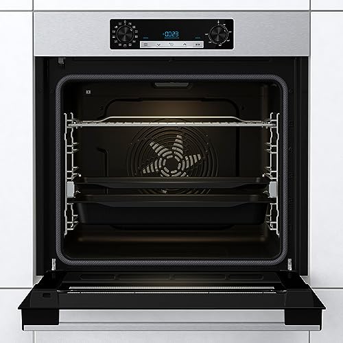 Miniatura 5 de Hisense Bsa65226px Horno Multifunción Pirolítico Con Vapor Función Freidora De Aire Sin Aceite, Gran Capacidad 77l,Cocción Simultanea 5 Niveles, Ventilador Xxl, Pizza Mode 300 , Puertas Removibles