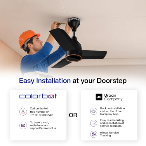 Image of Colorbot Prizma BLDC Ceiling Fans 600mm | BEE 5 Star Rated 850 RPM | Savings up to 67% | Remote Control (Boost, Timer, Reverse Mode) | 4 Years Warranty | Charcoal Black (New Launch)