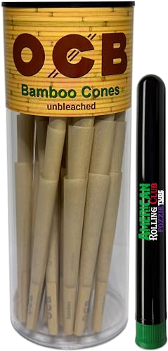 OCB Bamboo Cones | 1-1/4 Size | Unbleached Cigarette Paper