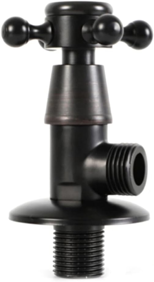 Zerodeko Matte Black Antique Copper Bathroom Angle Stop Valve 3.9 Inch Wall Mounted Shut off Valve for Toilet Kitchen Sink Plumbing