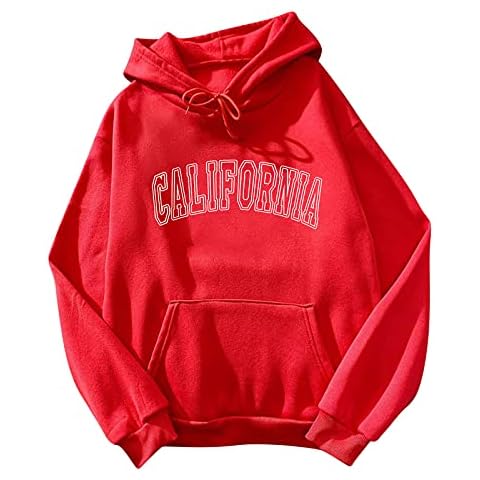 MJIQING Women's Letter Print Long-sleeved Sweatshirt Solid Color Hooded Casual Blouse Pullover Hooded Women Hoodies Loose Sweatshirt Patchwork Pullover Jumper for Teen Girls Cover