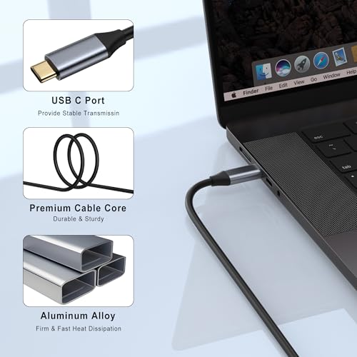 Image of Tobfit USB C to HDMI Cable 2m 4K@60Hz 1440P@120Hz 1080P@240Hz Type C Thunderbolt 5 4 3 to HDMI 2.0 HDR Adapter Compatible with iPhone 16 15 MacBook Pro Air Mac Mini, iMac iPad Galaxy etc