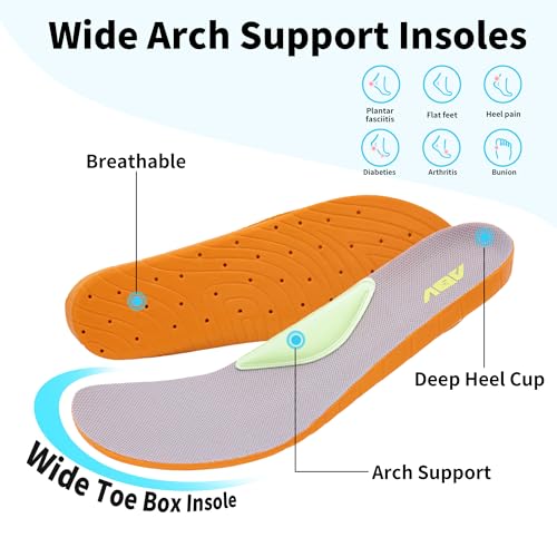 Wide Toe Box Shoes Women Arch Support Walking Sneakers Plantar Fasciitis Orthotic Wide Width Tennis Shoes US 6-113