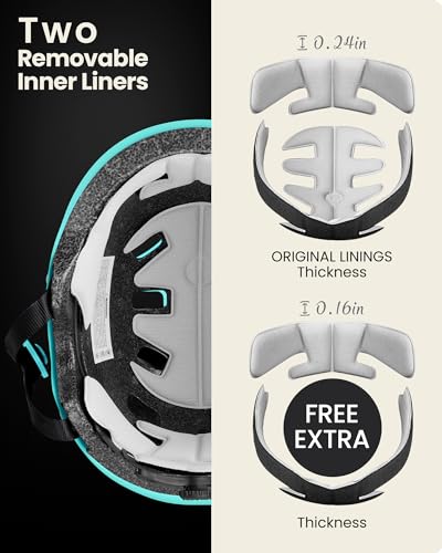 Image of OutdoorMaster Skateboard Cycling Helmet - Two Removable Liners Ventilation Multi-Sport Scooter Roller Skate Inline Skating Rollerblading for Kids, Youth & Adults - M - Mint Green