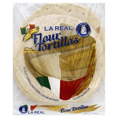 La Real 10 Inch Flour Tortilla 20 oz (Pack of 12)