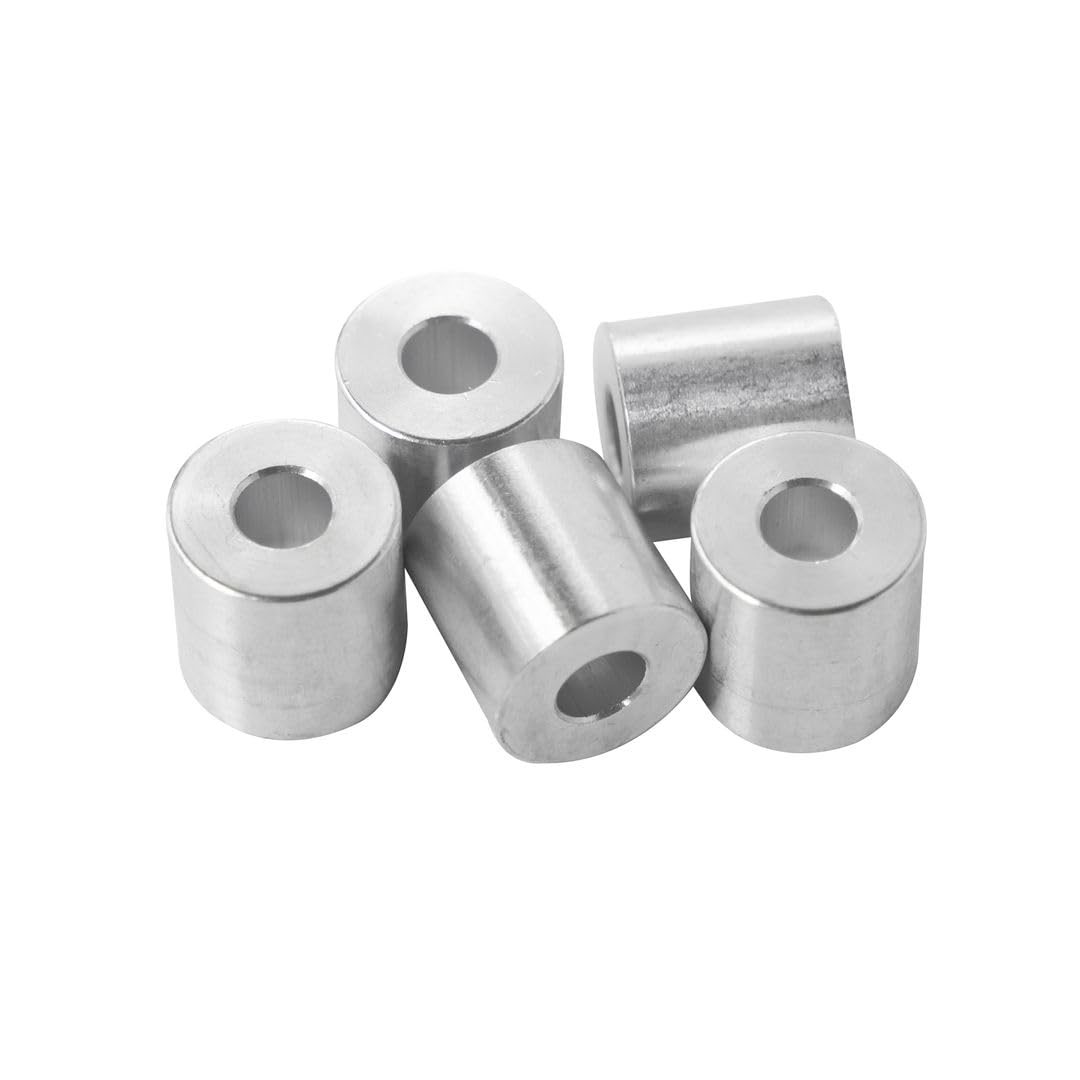 Aluminum Spacer 5/8 OD x 1/4 ID x Choose Your Length, Round Spacer Unthreaded Standoff Bushing Plain Finish, Fits screws bolts 1/4 or M6 by Metal Spacers Online (5/8 Length, 2 Pack)