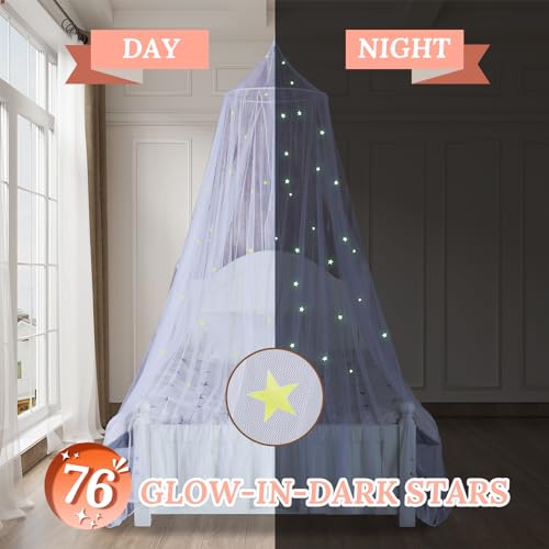 Dosel con estrellas fluorescentes mosquitera para bebé el regalo ideal 3
