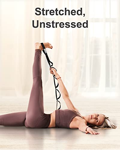 Tumaz Stretching Strap - 10 Loops & Non-Elastic Yoga Strap - The Perfect Home Workout Stretch Strap For Physical Therapy, Yoga, Pilates, Flexibility - [Extra Thick, Durable, Soft] #TOP6