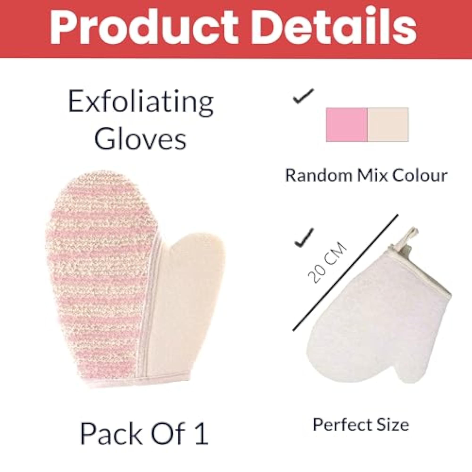 Exfoliating Gloves for Dead Skin, Ergonomic Design