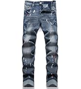 XIMXIMMTIAN Mens Slim Fit Jeans Stretch Ripped Biker Jeans for Men,Fashion Straight Comfort Flex ...