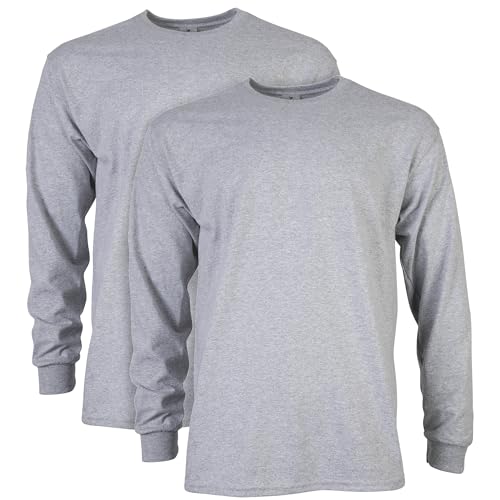 Gildan Men's Ultra Cotton Long Sleeve T-Shirt, Style G2400, Multipack,...