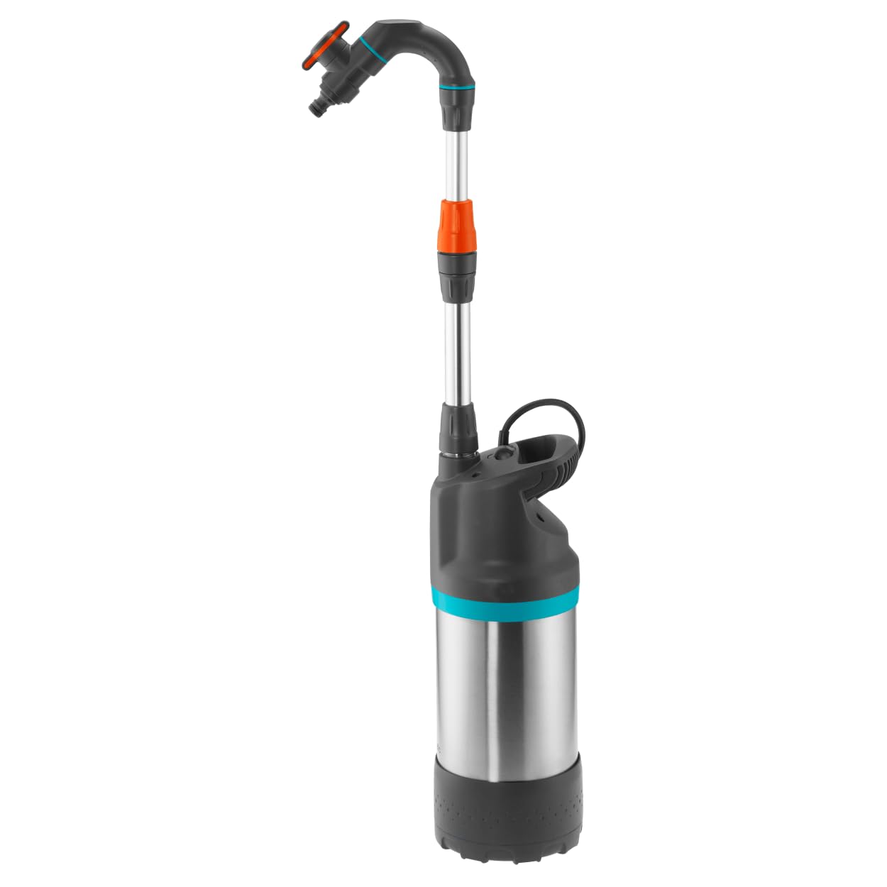 Gardena pompa do beczki na deszczówkę 4700/2 inox automatic: pompa zanurzeniowo-ciśnieniowa, z filtrem, wydajność 4700 l/h, nierdzewna obudowa, zawór do regulacji natężenia przepływu wody (1766-20)
