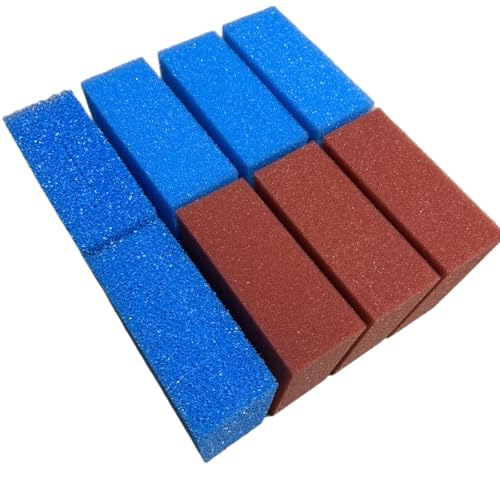 Koi- und Bonsaipark Herdecke KH Biotec - Set di spugne di ricambio per filtro stagno Oase Screenmatic 40000, 2 x blu grande, 3 x rosso sottile, 3 x blu medio