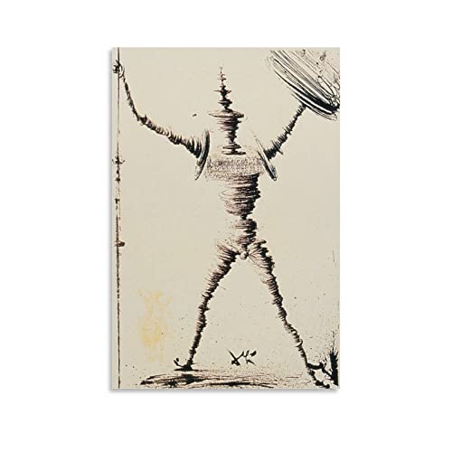 Pintor de Salvador Dalí «Don Quijote» Impresión de pósteres en lienzo para pared, pósteres para decoración de habitación, 20 x 30 cm Cover
