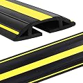 Eapele 6.5ft Cable Protector Cord Cover for Floor,Heavy Duty PVC Duct Easy to Unroll,Prevent Trip Hazard for Home Office or Outdoor Settings