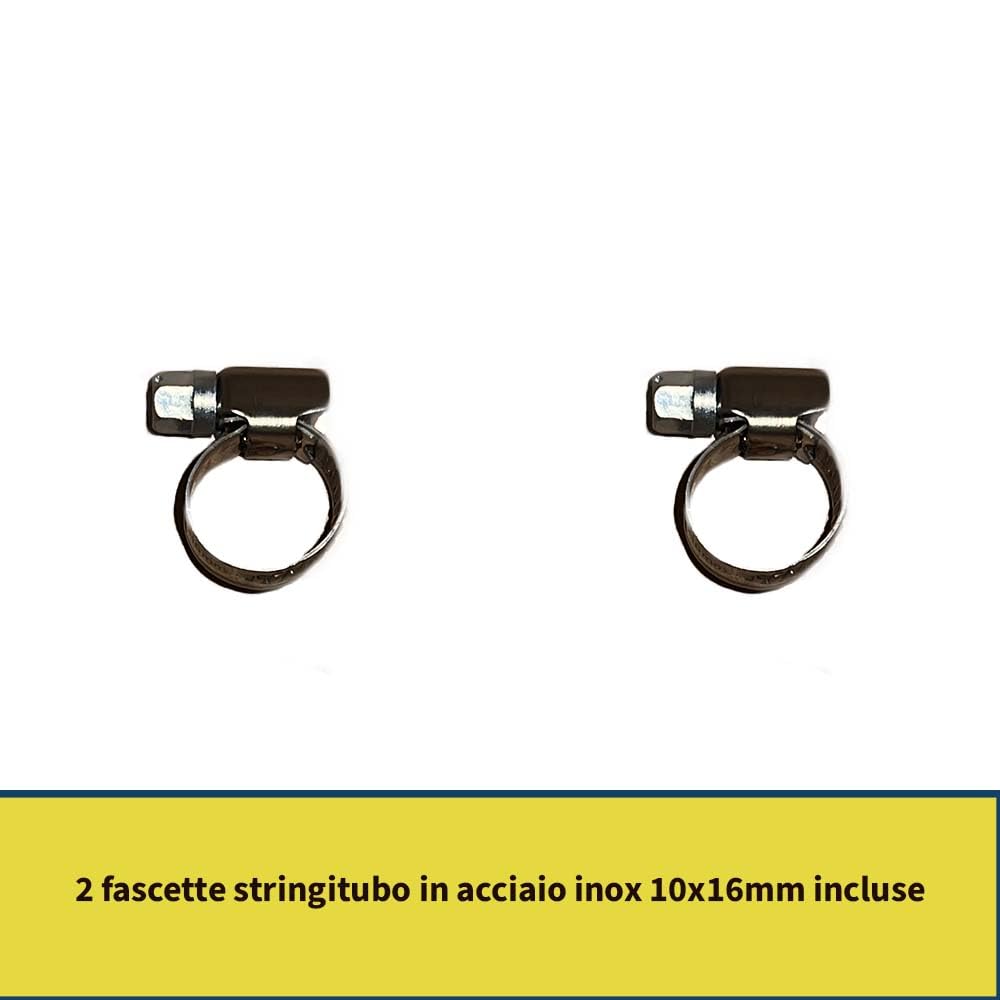 FERROELETTRA Kit Tubo flessibile per gas GPL in PVC - Ø8x13,4 mm, 2 m - Conforme alla normativa UNI7140 - Made in Italy