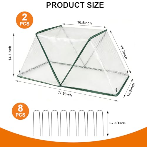 2PCS Garden Row Accelerator Plants Cover, 31.9" x 12.2" x 14.1" Foldable Raised Garden Beds Cover Plant Protector, Plant Protector Net Cage Guard Greenhouse Covers for Protect Vegetable from Animals by letesult - Image 2