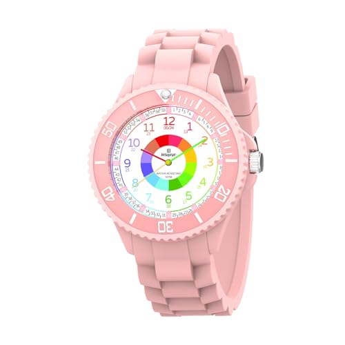 Montre Enfants,Garçon,Fille,Montre Bracelet Éducative pour Enfants,Montre Analogique la Lunette tournante avec Exercices,Facile d’Apprendre à Lire...