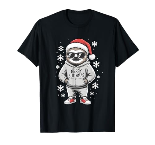 Weihnachtsmütze mit Faultier-Motiv T-Shirt