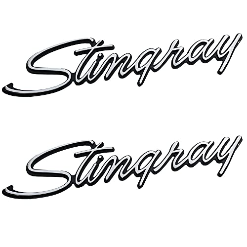 Image of 2Pcs Stingray Emblems Car Badges Front Fender Trim Parts Replacement for 1969-1973 Corvette C3 Chrome