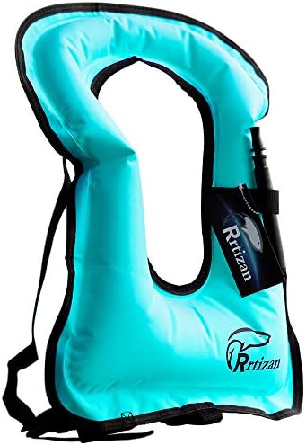 Rrtizan Snorkel Vest, Adults Portable Inflatable Swim Vest Jackets for Snorkeling Swimming Diving Safety(Blue)