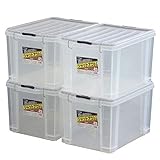 JEJアステージ 収納ボックス シールドコンテナ シャット 45 奥行54.5×高さ32.2×幅37.9cm 4個セット DIY コンテナ 収納 工具 積み重ね スタッキング