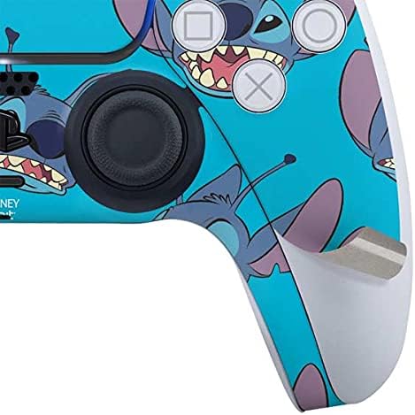 Skinit Decal Gaming Skin Compatible with PS5 Controller - Officially Licensed Disney Lilo and Stitch Face Expression Pattern Design
