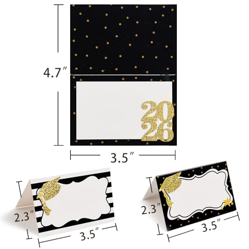Image of 24pcs Graduate Place Cards, Graduation Food Labels for Buffet Table | Cheese Labels & Candy Table Supplies - Reusable Party and Graduation Party Decorations