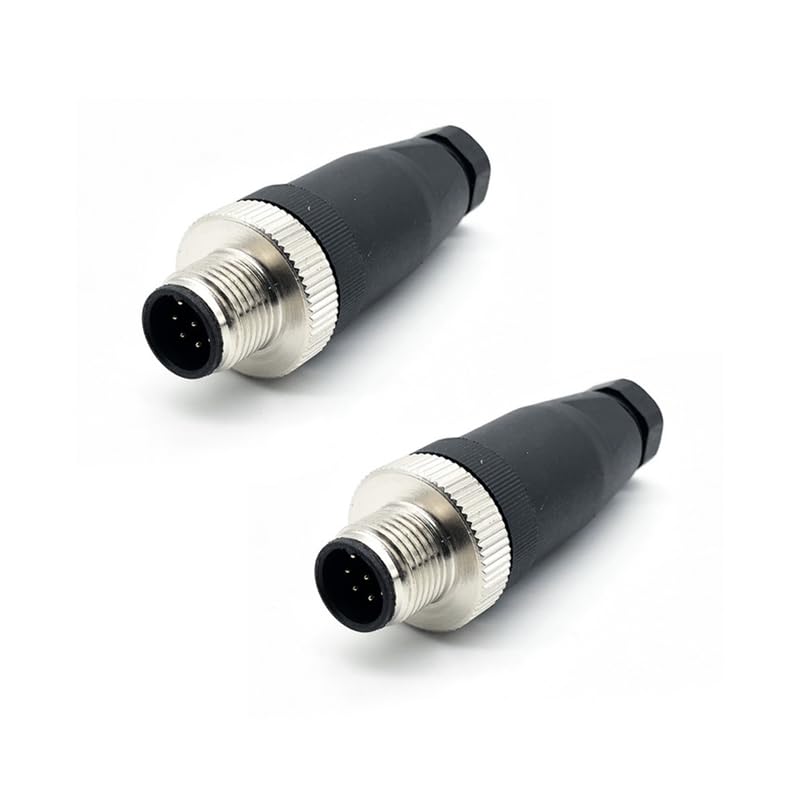 2Pcs M12 8 Pin Male Connector, Straight Field Assembly Wireable Adapter 12mm A Code Industrial Circular Connector IP67 Waterproof Sensor for PG7 Cable Unshiled 30V 2A AC/DC for Electric Bicycles?2pcs?