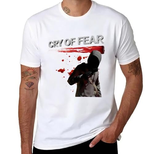 T-shirt Cry of Fear blanc vêtement de sport et gaming pour homme