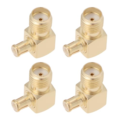 EMSea 4Pcs SMA Female to MCX Male Adapter DAB Antenne 90°Converter Adapter DAB RF Coaxial Aerial Jack Connector for 3G 4G LTE WIFI WLAN Wireless GPS System