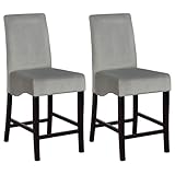 Stanton Flared Back Counter Stools Dark Grey and Black (Set of 2)