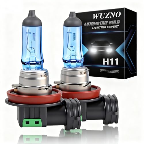 Wuzno H11 Halogen Headlight Bulb/Fog Light 12V 55W White 5000K High/Low Beam 64211 12362 Car Light Bulb Automotive Headlamp Super Bright