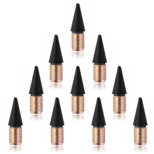 YUTOU Pack of 10 Eternal Pencils, Interchangeable Head, Inkless Pencils, Eternal Replacement Head, Infinite Pencil