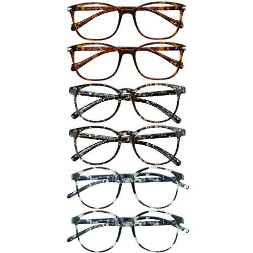 Image of VisionGlobal 6 Pairs Blue Light Blocking Glasses /Reading Glasses for Women /Men, Fashion Eyewear Frame