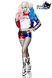 Mask Paradise Verrücktes Harlekin-Kostüm für Damen Faschingskostüm blau-rot-Weiss S (36)