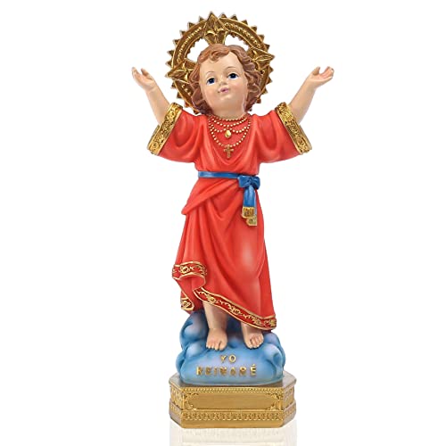 Estatua Divino Niño 8 pulgadas Resina Rojo