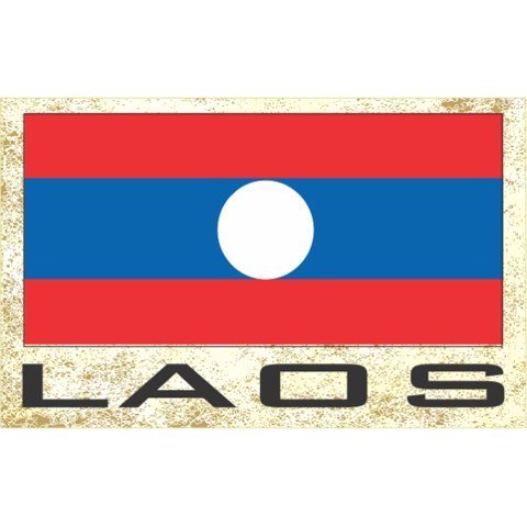 Imán decorativo rectangular bandera Laos 1 unidad miniatura 1