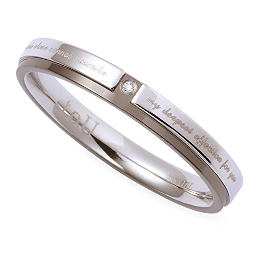 [ザ・キッス] THE KISS ステンレスリング TR8010DM 17号 ダイヤモンド ブラックイオンプレーティング ステンレス メンズ リング