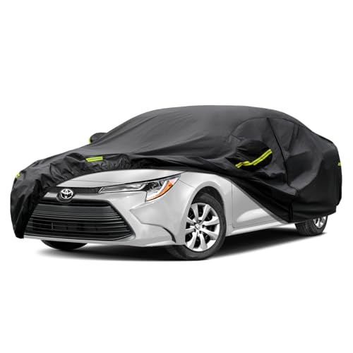 Image of Kaugung 7 Layers Car Cover Custom Fit Toyota Corolla Sedan from 2006 to 2025, Waterproof All Weather Resistant Outdoor Indoor Sun Rain Dust Snow Protection.(USA Warehouse,Within 3-7 Days) Black