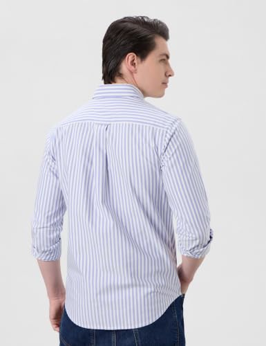 Image of Symbol Premium Mens Striped Oxford Smart Casual Shirt | 100% Cotton | Button-Down Collar | Regular Fit
