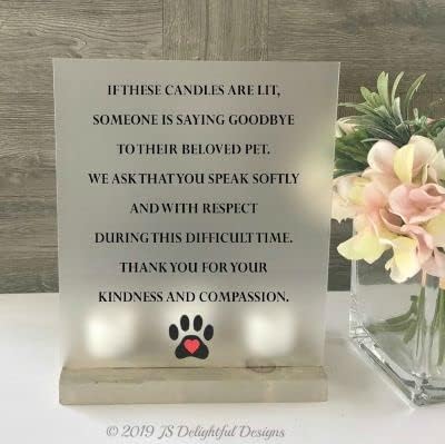 Compassion Candle for Vet Office, Someone is Saying Goodbye, to a Beloved pet, Veterinary Office Candle