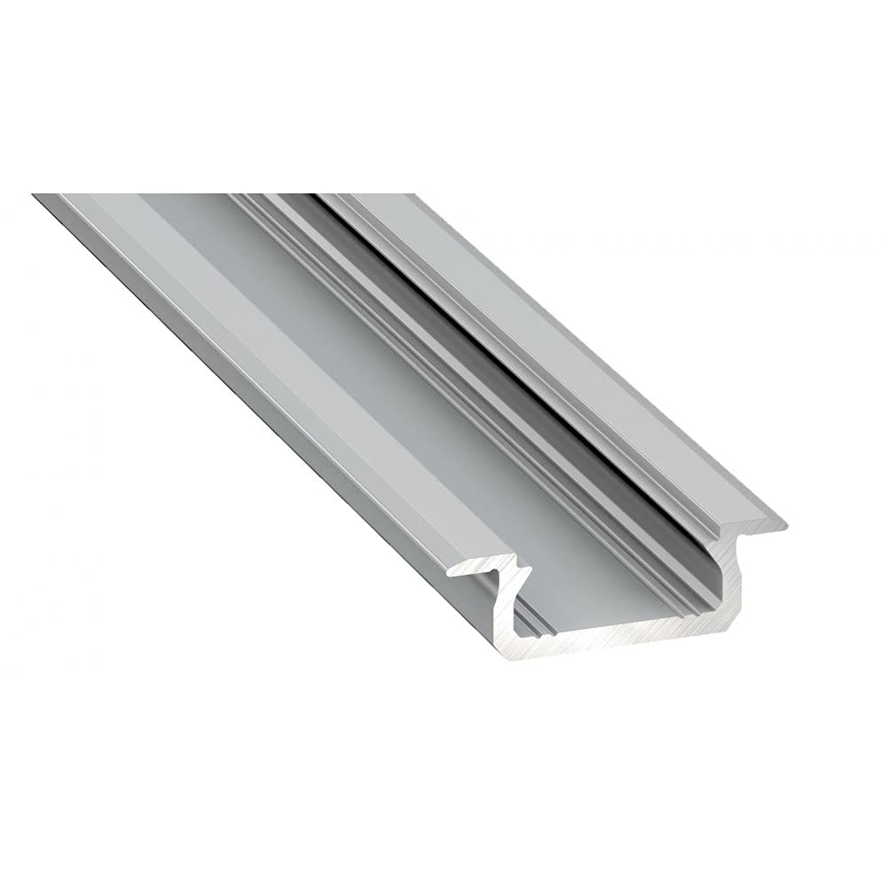 Marc Led Ltd Silver Kl1 Led Aluminium Profile 1M, Anodized, Set With Diffuser - Transparent, No End Caps