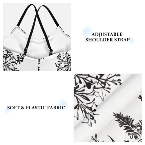 KLL Snowflake Black and White Background Toddler Girls 1-Piece Swimsuits Beach Swimming Suits Adjustable Strap Quick Dry3