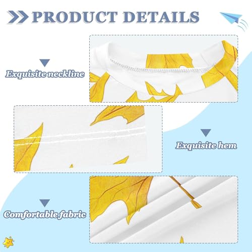 Canada Gold Maple Leaf Bathing Suit Kids UV Protection Teen Clothing Swimwear Beach Tops 3T3
