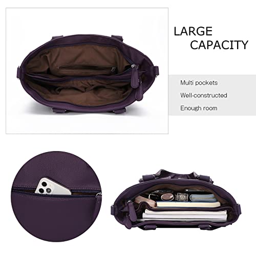 Image of KL928 Large Purses for Women Shoulder Bag Tote Handbags Stylish Vegan Leather Hobo Bags Ladies, A-Black-4 | Large
