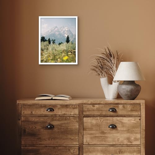 Image of Americanflat 11x14 Picture Frame with Shatter-Resistant Glass - Streamline Collection - Thin Border Picture Frame for Wall Display - Hanging Hardware Included - White