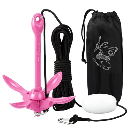 Image of MorningRo 1 Pack 1.5 /3.5 lb Marine Kayak Anchor Kit with 40ft Rope and Buoy Folding Grapnel Boat Anchor Kit Kayak Fishing Accessories for Small Boats, Canoe, SUP Paddle Boards